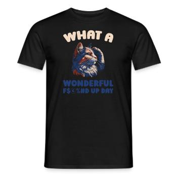 Journée du chat foutu en l’air - T-shirt homme - noir - Devant - AI Model Male 178 light (178cm)