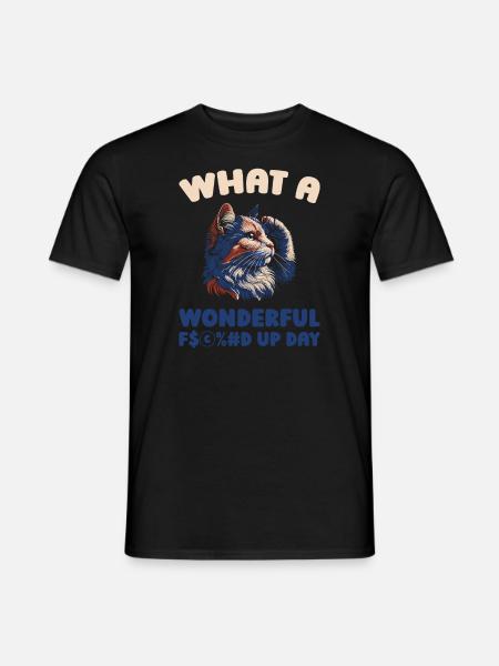 Cat Fucked Up Day - Men's T-Shirt - black