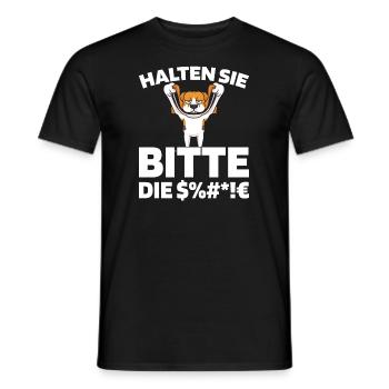 Beagle Halten Sie Bitte Die Fresse - Männer T-Shirt - Schwarz - Vorne - AI Model Male 178 light (178cm)
