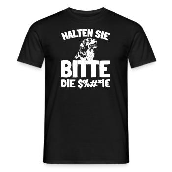 Bernhardiner Halten Sie Bitte Die Fresse - Männer T-Shirt - Schwarz - Vorne - AI Model Male 178 light (178cm)