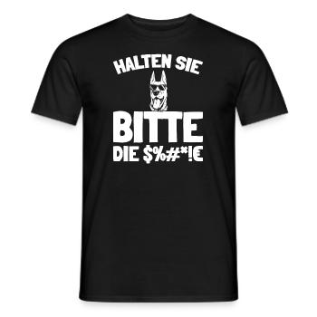Dobermann Halten Sie Bitte Die Fresse - Männer T-Shirt - Schwarz - Vorne - AI Model Male 178 light (178cm)