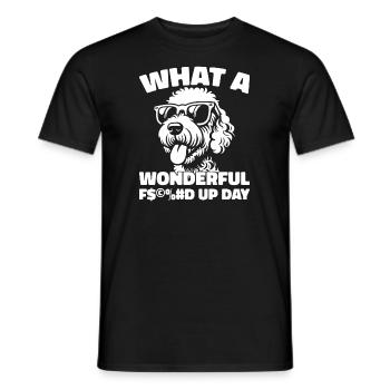 Golden Doodle Fucked Up Day - Men's T-Shirt - black - Front - AI Model Male 178 light (178cm)