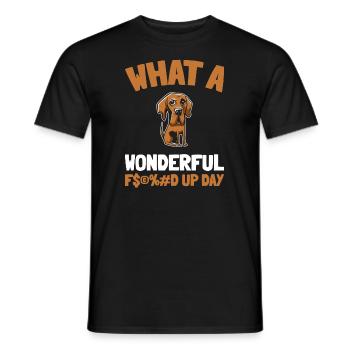 Great Dane Fucked Up Day - Men's T-Shirt - black - Front - AI Model Male 178 light (178cm)