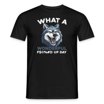Journée du loup foutu en l’air - T-shirt homme - noir - Devant - AI Model Male 178 light (178cm)