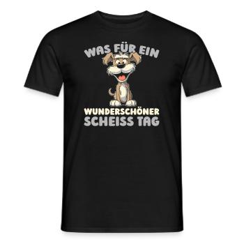 Schnauzer dog please keep your mouth shut - Men's T-Shirt - black - Front - AI Model Male 178 light (178cm)