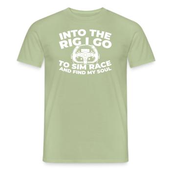Sim Racing - Männer T-Shirt - Sage - Vorne - AI Model Male 178 light (178cm)