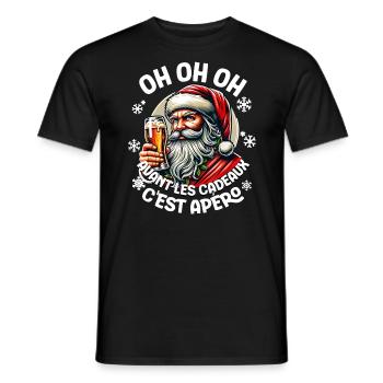 Vor den Geschenken heißt es Aperitif Weihnachtsmann Weihnachtsmann - Männer T-Shirt - Schwarz - Vorne - AI Model Male 178 light (178cm)