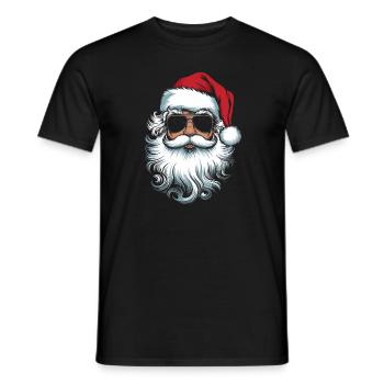 Elegant Santa Hat Beard and Shades - Men's T-Shirt - black - Front - AI Model Male 178 light (178cm)