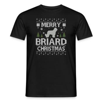 Merry Briard Christmas Dogs Ugly Christmas Dogs - Men's T-Shirt - black - Front - AI Model Male 178 light (178cm)