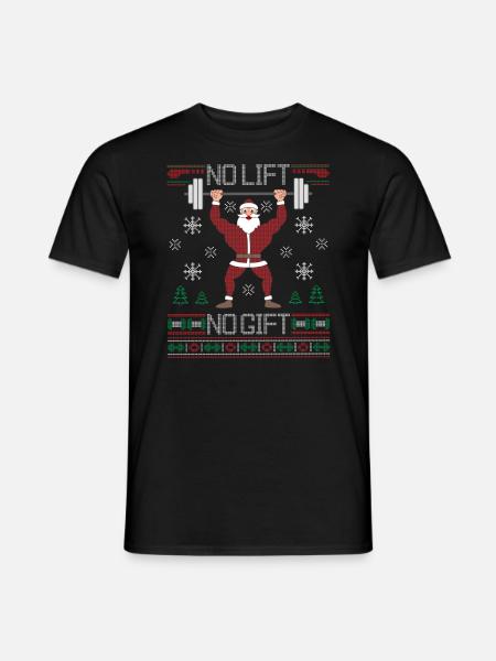 Böser Weihnachtsmann Hässlicher Weihnachtspullover Kein Aufzug Kein Geschenk - Männer T-Shirt - Schwarz