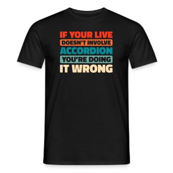 Accordéon - T-shirt homme - noir - Devant - AI Model Male 178 light (178cm)