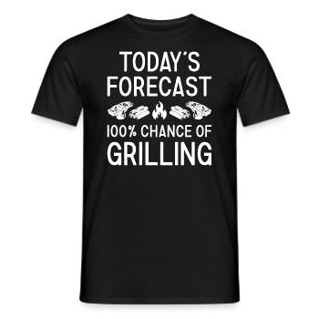 Griller Today's Forecast Grilling - Männer T-Shirt - Schwarz - Vorne - AI Model Male 178 light (178cm)