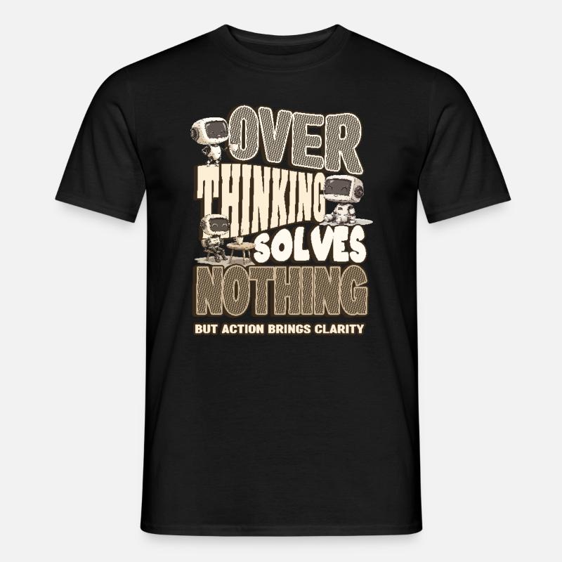 Overthinking - Männer T-Shirt - Schwarz