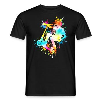 Tie Dye Rider Teenager Roller - Männer T-Shirt - Schwarz - Vorne - AI Model Male 178 light (178cm)