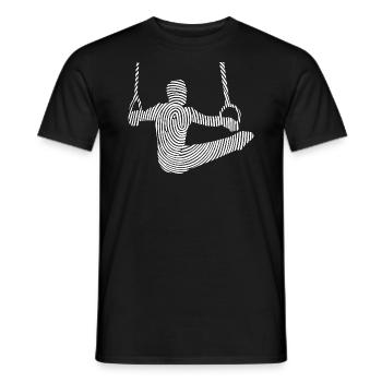 Gymnastics Gymnastics Ring Gymnastics Fingerprint Boys - Men's T-Shirt - black - Front - AI Model Male 178 light (178cm)