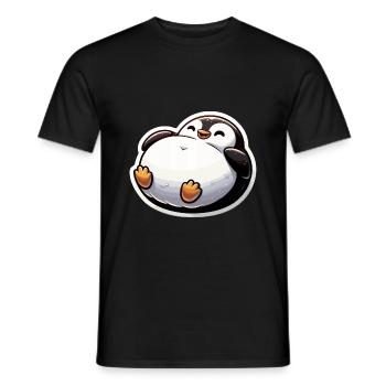 Fetter Pinguin Lustiger Pinguin Geschenk - Männer T-Shirt - Schwarz - Vorne - AI Model Male 178 light (178cm)