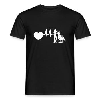 frises ciseaux coiffeur battement de coeur femme fille - T-shirt homme - noir - Devant - AI Model Male 178 light (178cm)