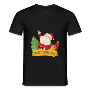 Merry Christmas with Santa - Men's T-Shirt - black - Front - AI Model Male 178 light (178cm)