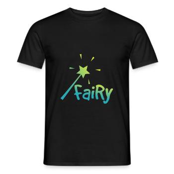 Fairy with a wand - fairies with a magic wand - Men's T-Shirt - black - Front - AI Model Male 178 light (178cm)