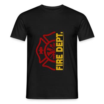 Fire Dept. - Feuerwehr - Männer T-Shirt - Schwarz - Vorne - AI Model Male 178 light (178cm)