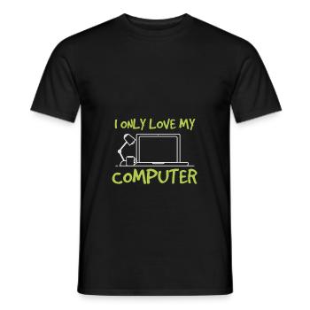 I only love me computer - Ich liebe mein Computer - Männer T-Shirt - Schwarz - Vorne - AI Model Male 178 light (178cm)