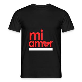 mi amor - Men's T-Shirt - black - Front - AI Model Male 178 light (178cm)