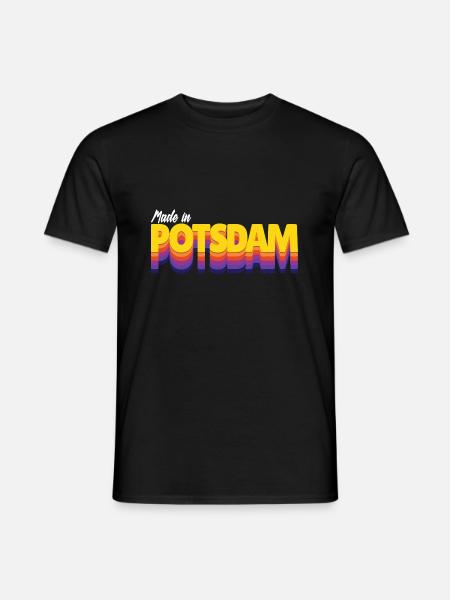 Made in Potsdam Geboren Heimat - Männer T-Shirt - Schwarz
