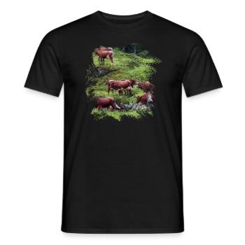 Dairy cows on the Hochalm - Men's T-Shirt - black - Front - AI Model Male 178 light (178cm)