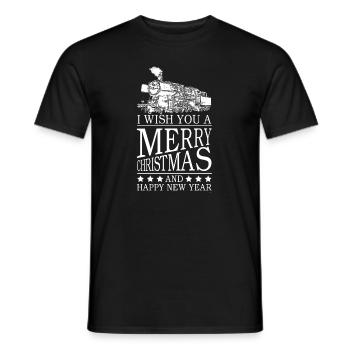 Merry Christmas Christmas 2019 Train Gift - Men's T-Shirt - black - Front - AI Model Male 178 light (178cm)