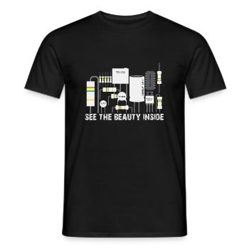 See The Beauty Inside Electrical Engineering Freak Funny - Men's T-Shirt - black - Front - AI Model Male 178 light (178cm)