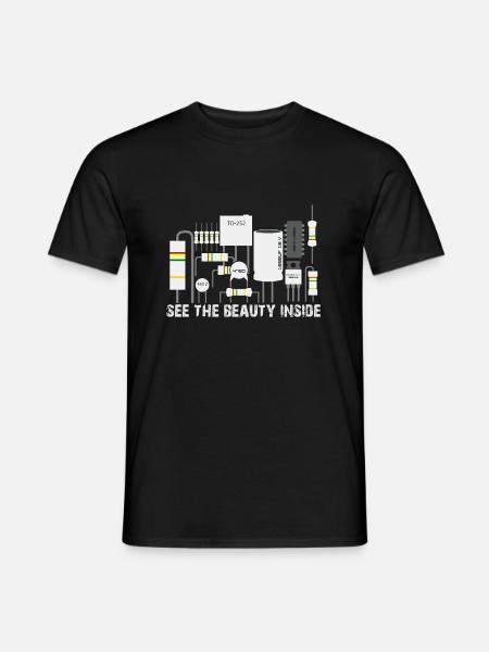 Zie de schoonheid in Electrical Engineering Freak Funny - Heren T-shirt - zwart