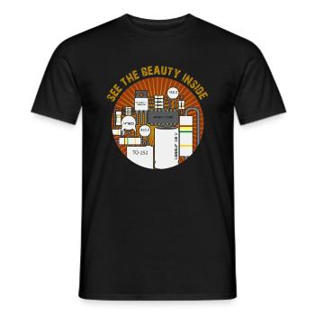 See The Beauty Inside Electrical Engineering Freak Funny - Men's T-Shirt - black - Front - AI Model Male 178 light (178cm)
