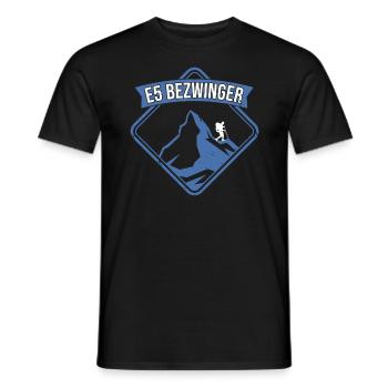 Alpenüberquerung Oberstdorf Meran E5 Fernwanderweg - Männer T-Shirt - Schwarz - Vorne - AI Model Male 178 light (178cm)