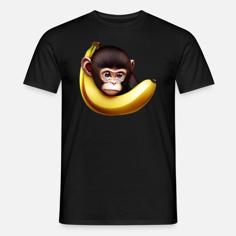 Banane à cache-cache de singe - T-shirt homme - noir