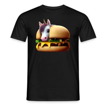Einhorn Cheeseburger - Männer T-Shirt - Schwarz - Vorne - AI Model Male 178 light (178cm)