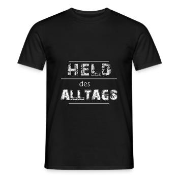Held des Alltags Schritfzug | Yolo-Designs - Männer T-Shirt - Schwarz - Vorne - AI Model Male 178 light (178cm)