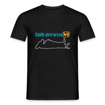 Enthusiastic about the dachshund, easily distracted by the dachshund. - Men's T-Shirt - black - Front - AI Model Male 178 light (178cm)