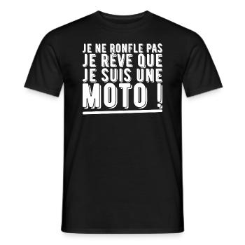 Je rêve de moto cadeau - T-shirt homme - noir - Devant - AI Model Male 178 light (178cm)
