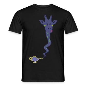 Girlampe - la girafe de la lampe magique - T-shirt homme - noir - Devant - AI Model Male 178 light (178cm)