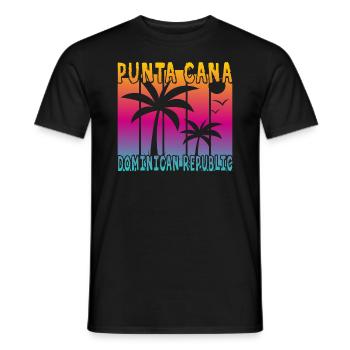 Punta Cana République dominicaine - T-shirt homme - noir - Devant - AI Model Male 178 light (178cm)