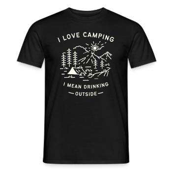 I like camping I mean drinking outside - Men's T-Shirt - black - Front - AI Model Male 178 light (178cm)