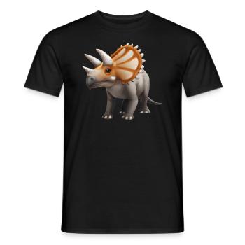 Triceratops Dinosaurier Illustration - Männer T-Shirt - Schwarz - Vorne - AI Model Male 178 light (178cm)