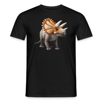 Triceratops Dinosaurier Illustration - Männer T-Shirt - Schwarz - Vorne - AI Model Male 178 light (178cm)