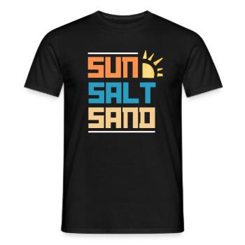 Sonne, Salz, Sand, Sommerstimmung - Männer T-Shirt - Schwarz - Vorne - AI Model Male 178 light (178cm)