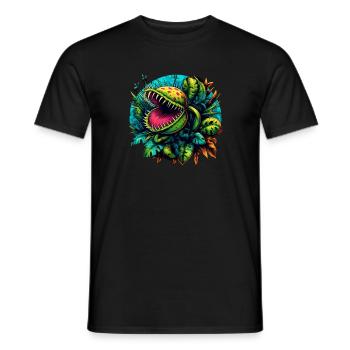 Venus Flytrap Jungle with Exotic Monsters - Men's T-Shirt - black - Front - AI Model Male 178 light (178cm)