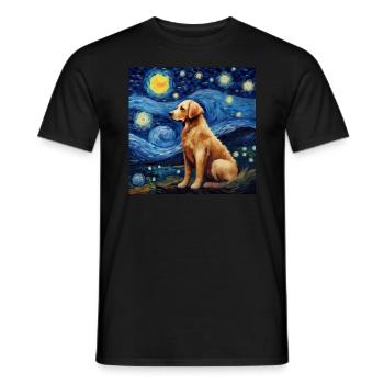Golden Retriever Nuit étoilée - T-shirt homme - noir - Devant - AI Model Male 178 light (178cm)