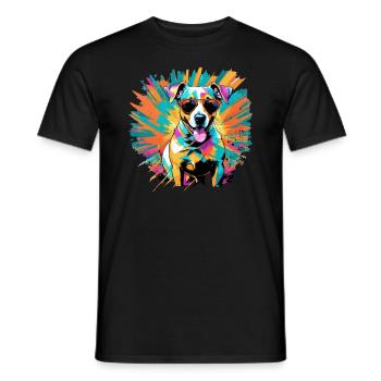 Jack Russell terrier - Men's T-Shirt - black - Front - AI Model Male 178 light (178cm)