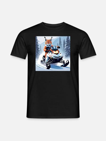 Lynx fait de la motoneige - T-shirt homme - noir