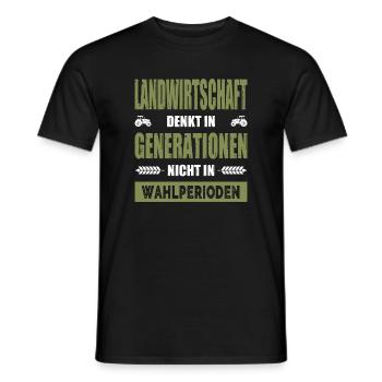 Bauernprotest Landwirtschaft Denkt In Generationen - Männer T-Shirt - Schwarz - Vorne - AI Model Male 178 light (178cm)