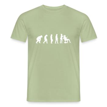 Frisses ciseaux coiffeur evolution femme fille - T-shirt homme - vert sauge - Devant - AI Model Male 178 light (178cm)